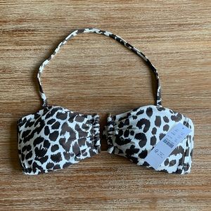 J. Crew leopard u-front bandeau bikini top
